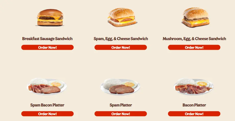 Burger King Menu