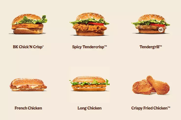 BURGER KING MENU