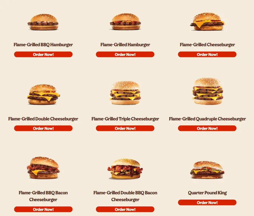 BURGER KING FLAME GRILLED CHEESEBURGER