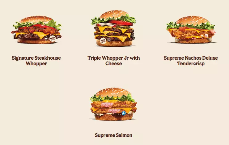 BURGER KING PREMIUM MENU