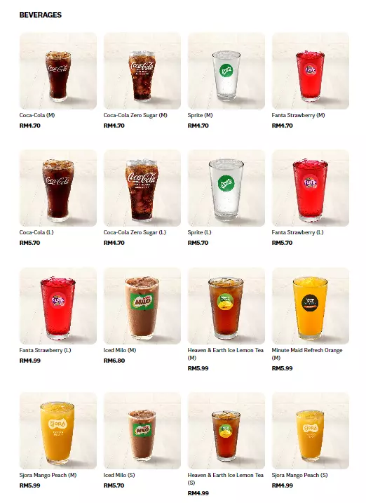 KFC BEVERAGES