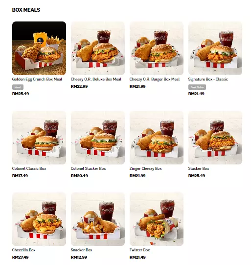 KFC BOX MEALS