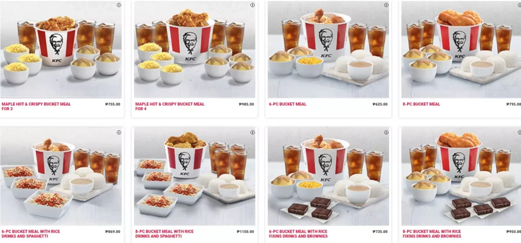 KFC BUCKET MEALS