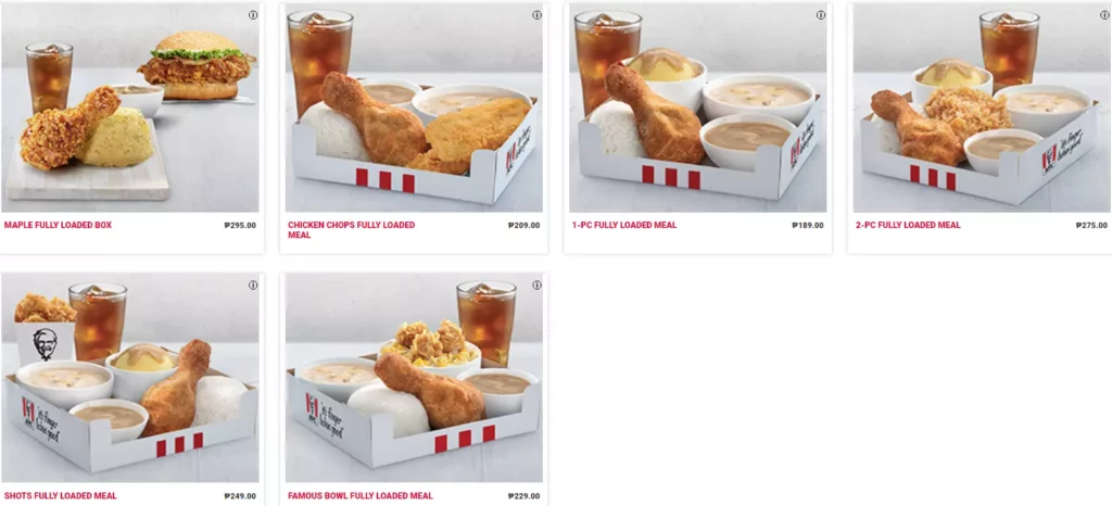 KFC FULLY LOADED MEALS