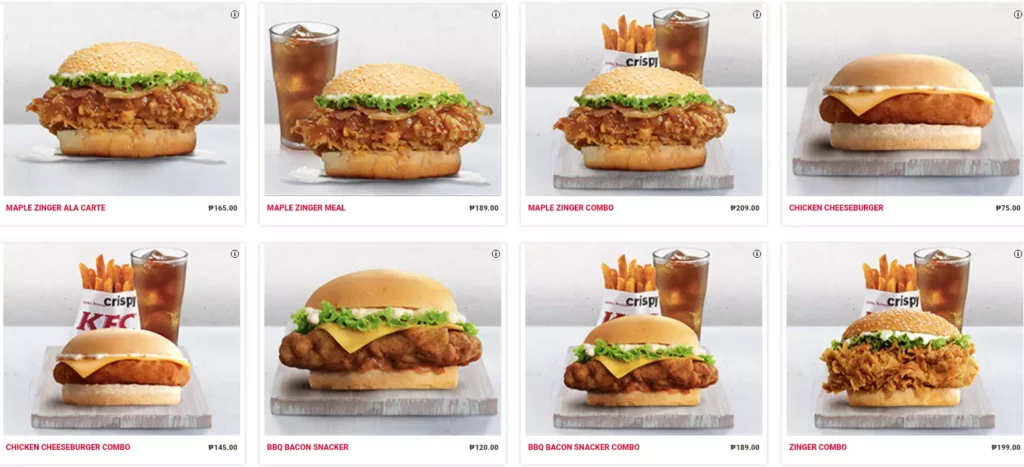 KFC SANDWICHES