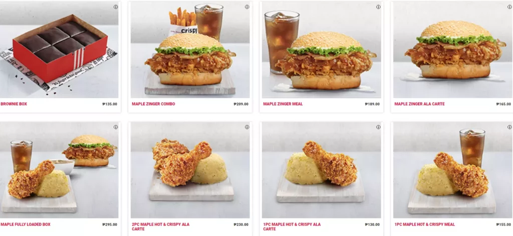 KFC Menu