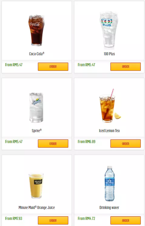 MCDONALD’S BEVERAGES PRICES