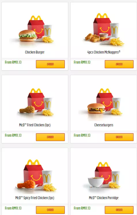 MCDONALD’S HAPPY MEALS