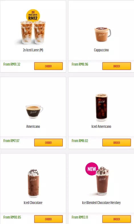 MCDONALD’S MCCAFE DRINKS