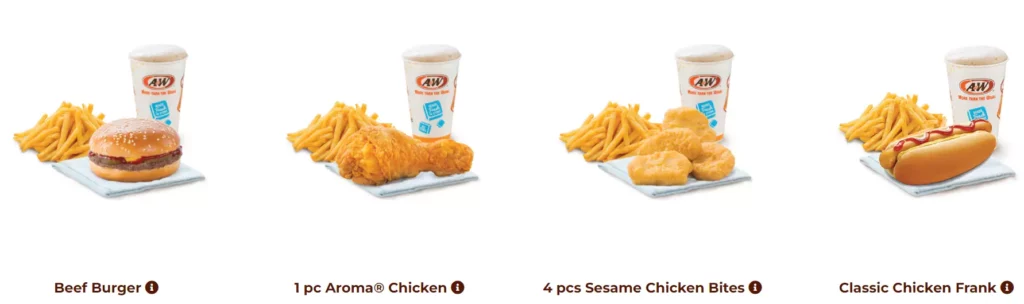 MENU A&W BEARY MEALS