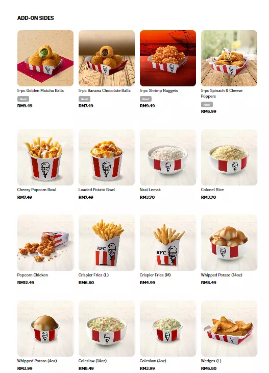 MENU KFC ADD-ON SIDES