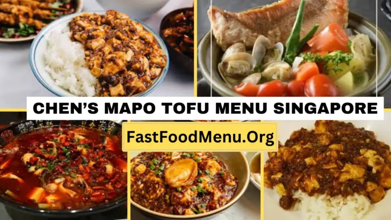 Chen’s Mapo Tofu Menu Updated Prices 2024 In Singapore