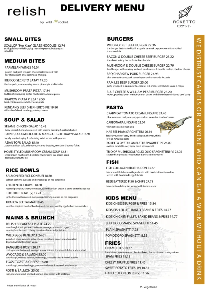 RELISH MENU