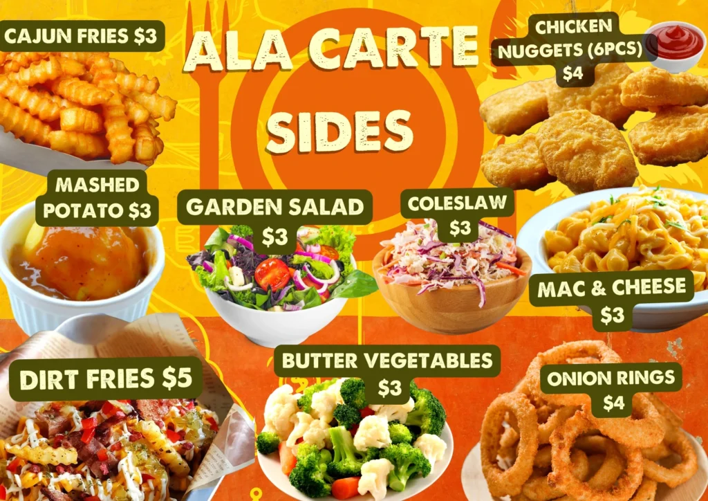 SKIRT & DIRT SIDES MENU PRICES