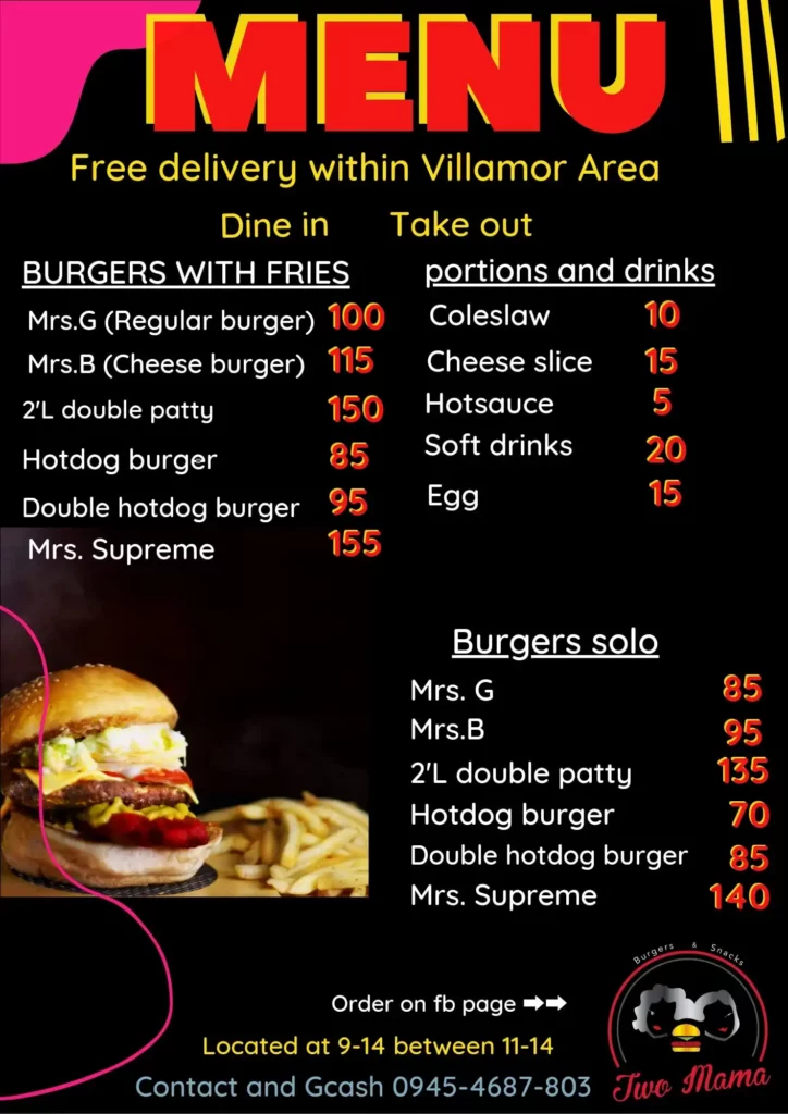 9TH BLOCK BURGER COMBOS MENU PRICES