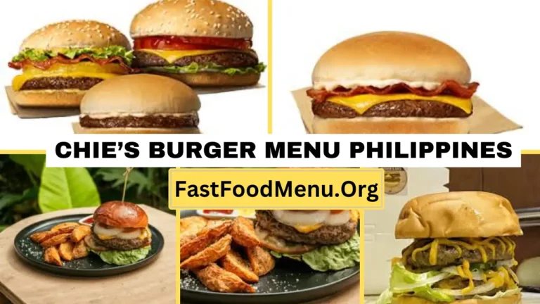 Chie’s Burger Menu Updated Prices 2024 In Philippines