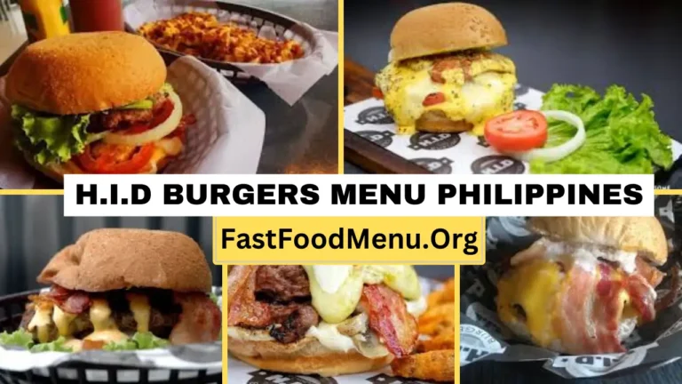 H.I.D Burgers Menu Updated Prices 2024 In Philippines