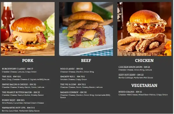 BURGERTORY MENU  