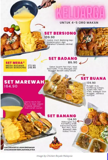 CHICKEN ROYALE SET TELAM Menu Prices