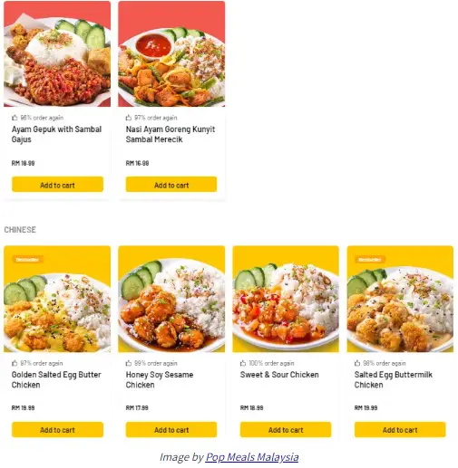 POP MEALS MENU  