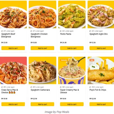 POP MEALS PASTA Menu Prices